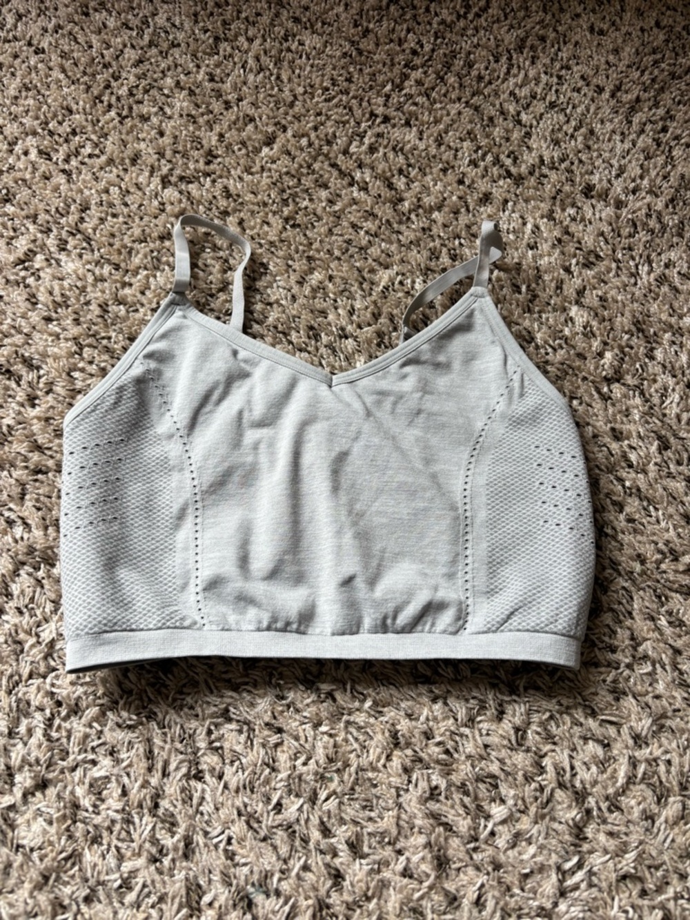 Fabletics Light Gray Seamless Crop Tank